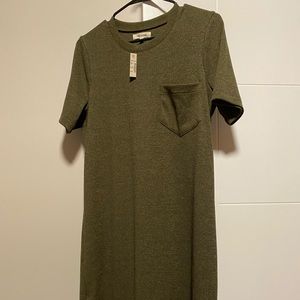 Madewell Ribbed Pocket Tee Midi Dress